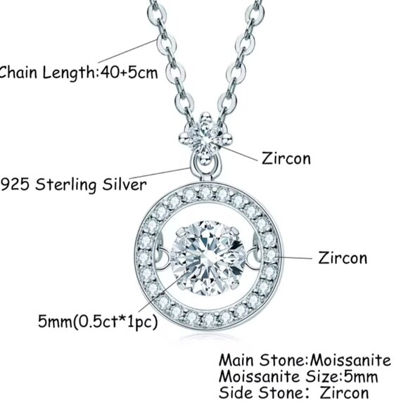 Certified 1ct. t.w. Moissanite Dancing Necklace NEW - Picture 8 of 10